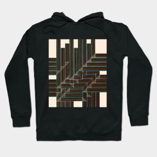 Multyplied parallel and perpendicular hand-drawn color pen lines in beige Hoodie